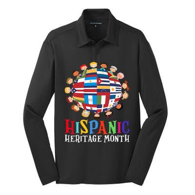 World Children National Hispanic Heritage Month Latino Silk Touch Performance Long Sleeve Polo