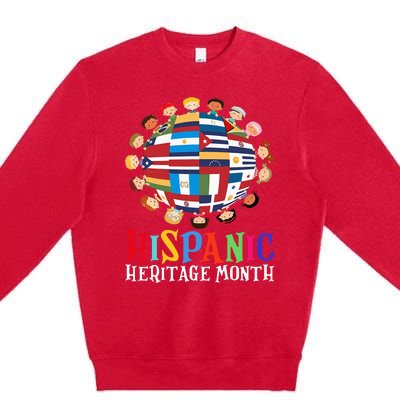 World Children National Hispanic Heritage Month Latino Premium Crewneck Sweatshirt