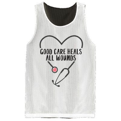 Wound Care Nurse Good Care Heals All Wounds Mesh Reversible Basketball Jersey Tank