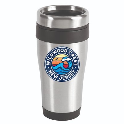 Wildwood Crest New Jersey Nj Vintage Nautical Waves 16oz Travel Tumbler