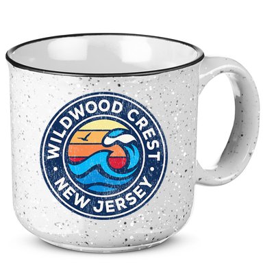 Wildwood Crest New Jersey Nj Vintage Nautical Waves 15oz Campfire Ceramic Mug