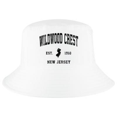 Wildwood Crest New Jersey Nj Vintage Athletic Sports Design Sweatshirt Cool Comfort Performance Bucket Hat