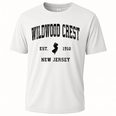 Wildwood Crest New Jersey Nj Vintage Athletic Sports Design Sweatshirt Cooling Performance Crew T-Shirt