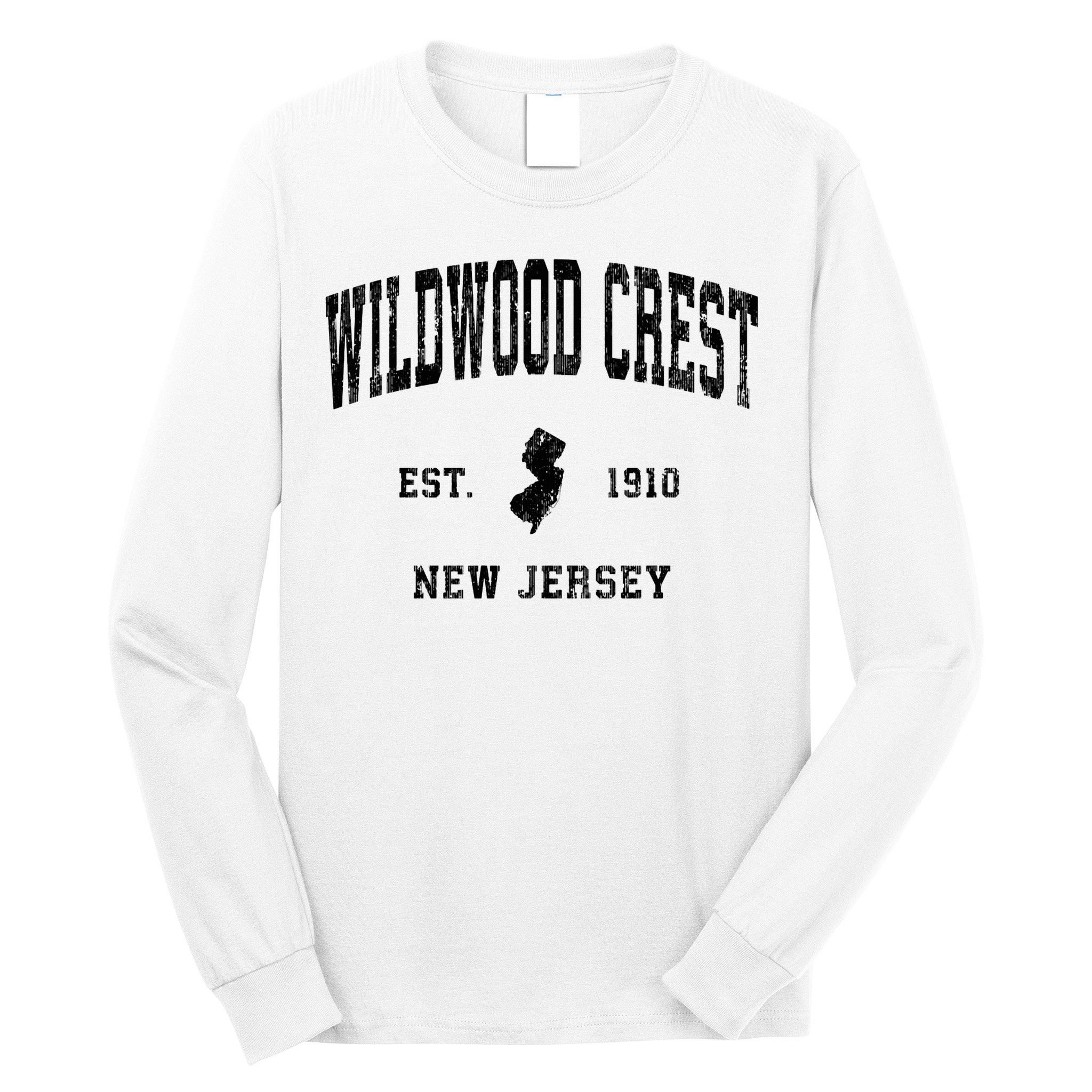 Wildwood Crest New Jersey Nj Vintage Athletic Sports Design Sweatshirt Long Sleeve Shirt