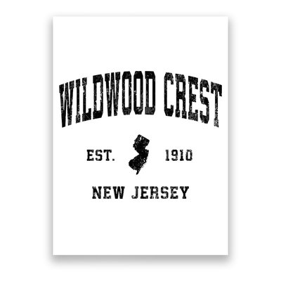 Wildwood Crest New Jersey Nj Vintage Athletic Sports Design Sweatshirt Poster