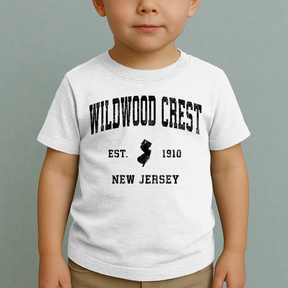 Wildwood Crest New Jersey Nj Vintage Athletic Sports Design Sweatshirt Toddler T-Shirt