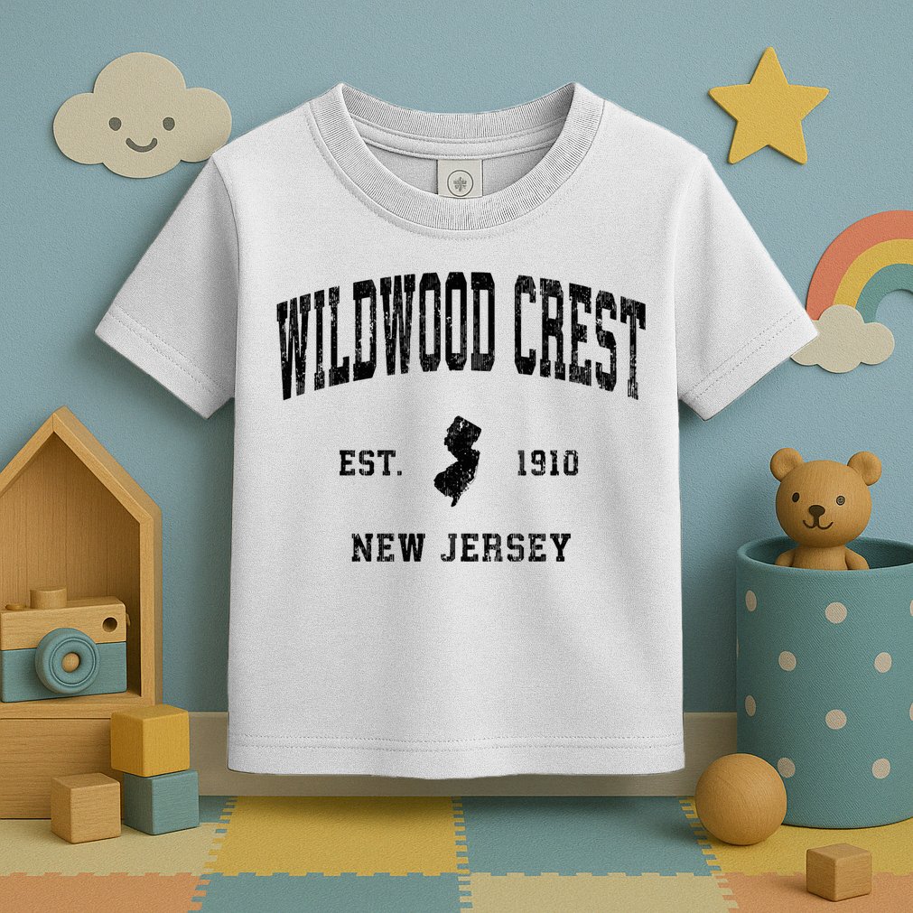 Wildwood Crest New Jersey Nj Vintage Athletic Sports Design Sweatshirt Toddler T-Shirt