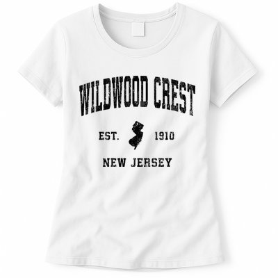 Wildwood Crest New Jersey Nj Vintage Athletic Sports Design Sweatshirt Womens T-Shirt