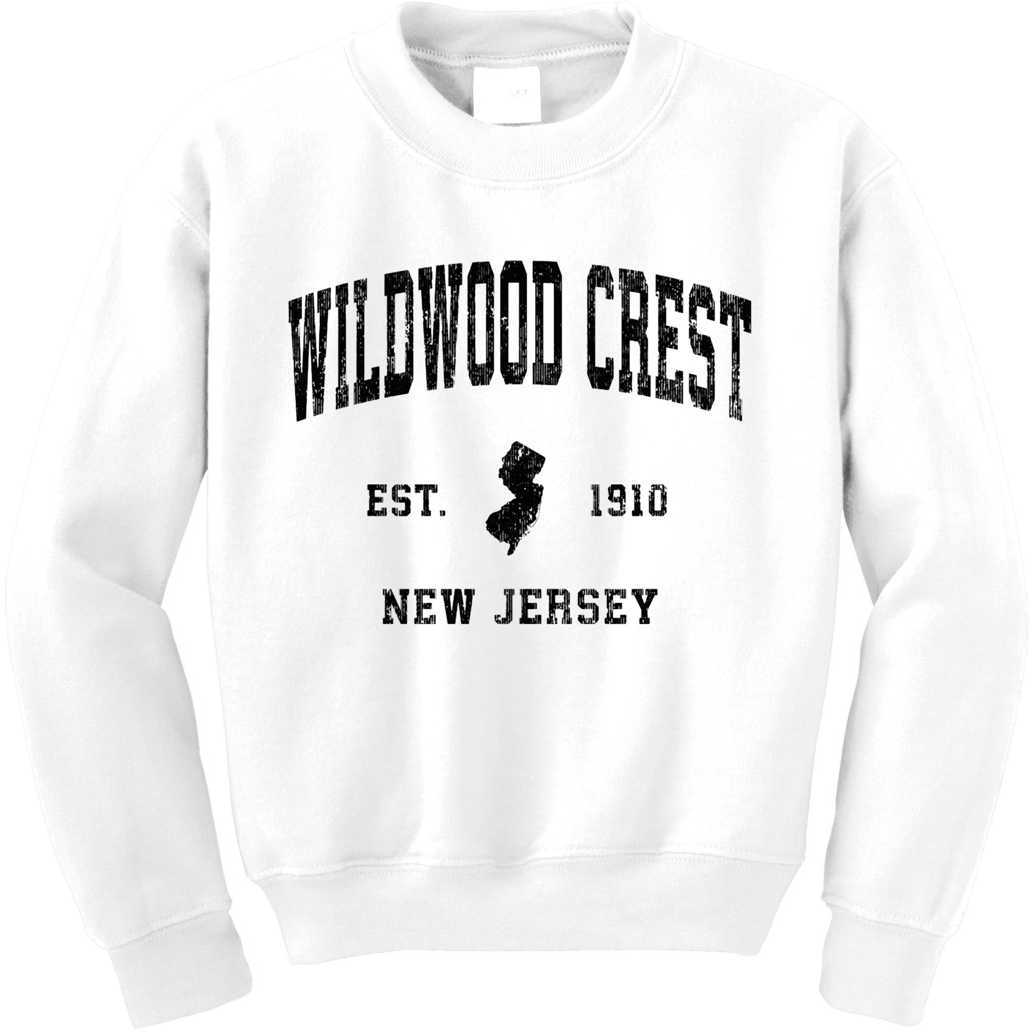 Wildwood Crest New Jersey Nj Vintage Athletic Sports Design Sweatshirt Kids Sweatshirt