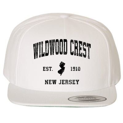 Wildwood Crest New Jersey Nj Vintage Athletic Sports Design Sweatshirt Wool Snapback Cap