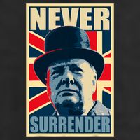 Winston Churchill Never Surrender British Flag Propaganda Cool Comfort Performance Bucket Hat