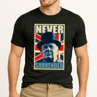 Winston Churchill Never Surrender British Flag Propaganda Cooling Performance Crew T-Shirt