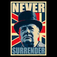 Winston Churchill Never Surrender British Flag Propaganda Sustainable Bucket Hat