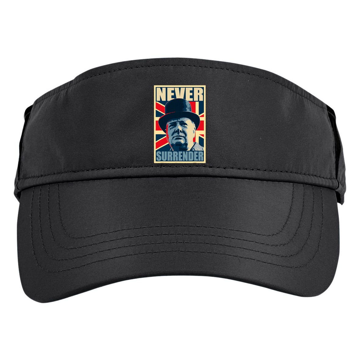 Winston Churchill Never Surrender British Flag Propaganda Adult Drive Performance Visor