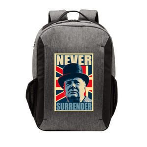 Winston Churchill Never Surrender British Flag Propaganda Vector Backpack