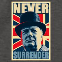 Winston Churchill Never Surrender British Flag Propaganda Vector Backpack