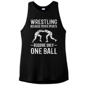 Wrestling Cause Other Sports Require Only One Ball. Wrestler  Ladies PosiCharge Tri-Blend Wicking Tank