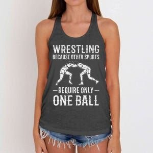 Wrestling Cause Other Sports Require Only One Ball. Wrestler  Women's Knotted Racerback Tank