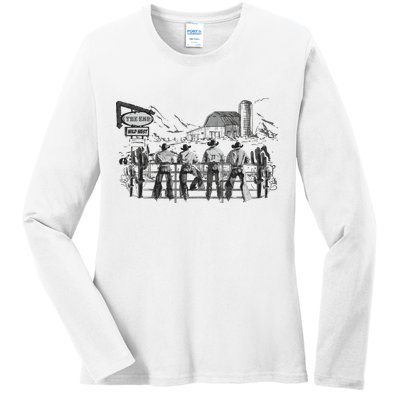 Western Cowboys Oversized Ladies Long Sleeve Shirt