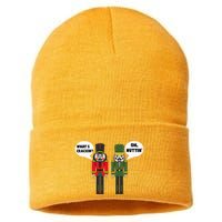 WhatS Crackin Oh Nuttin Funny Christmas Nutcracker Pun Sustainable Knit Beanie