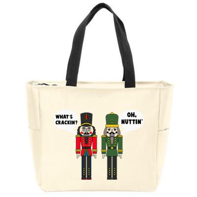 WhatS Crackin Oh Nuttin Funny Christmas Nutcracker Pun Zip Tote Bag