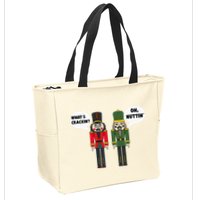 WhatS Crackin Oh Nuttin Funny Christmas Nutcracker Pun Zip Tote Bag