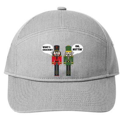 WhatS Crackin Oh Nuttin Funny Christmas Nutcracker Pun 7-Panel Snapback Hat