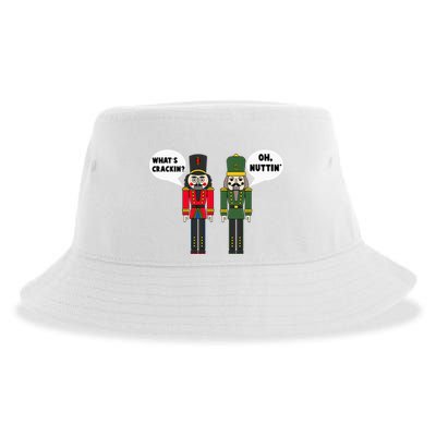 WhatS Crackin Oh Nuttin Funny Christmas Nutcracker Pun Sustainable Bucket Hat