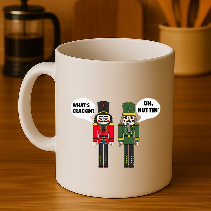 WhatS Crackin Oh Nuttin Funny Christmas Nutcracker Pun Mug