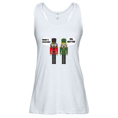 WhatS Crackin Oh Nuttin Funny Christmas Nutcracker Pun Ladies Essential Flowy Tank