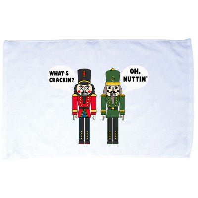 WhatS Crackin Oh Nuttin Funny Christmas Nutcracker Pun Microfiber Hand Towel