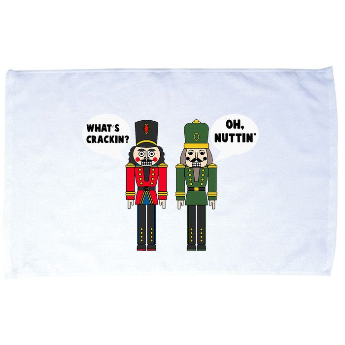 WhatS Crackin Oh Nuttin Funny Christmas Nutcracker Pun Microfiber Hand Towel