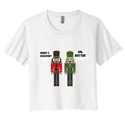 WhatS Crackin Oh Nuttin Funny Christmas Nutcracker Pun Crop Top