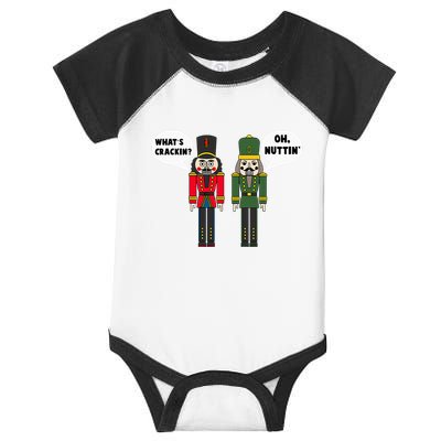 WhatS Crackin Oh Nuttin Funny Christmas Nutcracker Pun Infant Baby Jersey Bodysuit