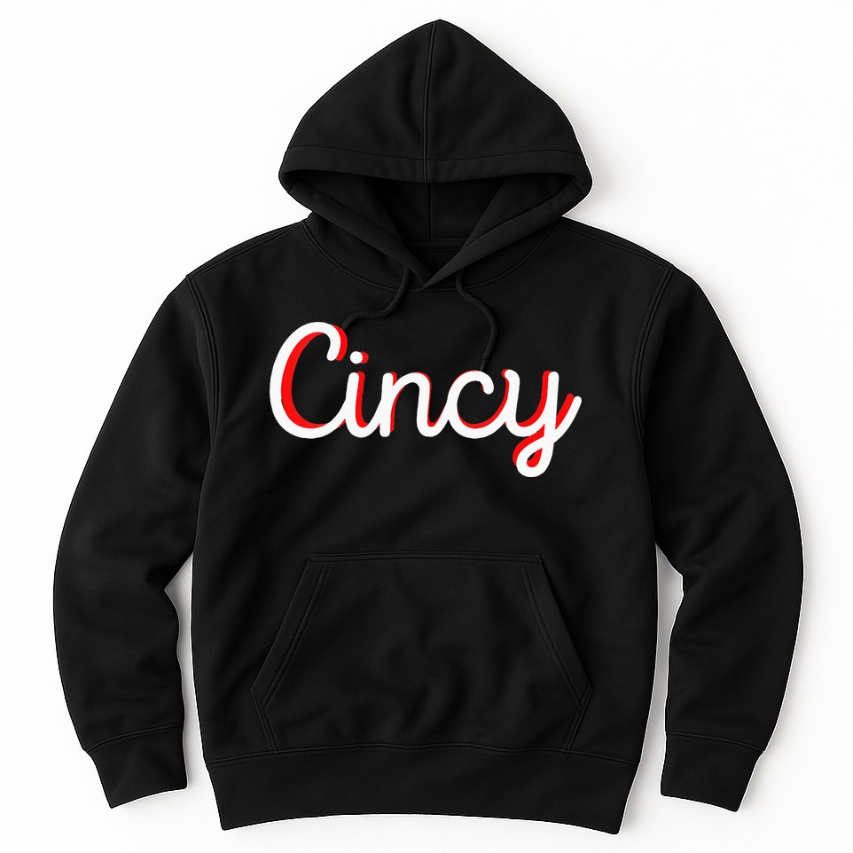 Womens Cincinnati Ohio Classic Red Script Cincy City Vacation Gift Hoodie