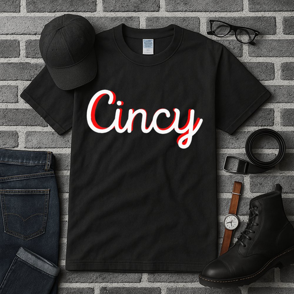 Womens Cincinnati Ohio Classic Red Script Cincy City Vacation Gift Tall T-Shirt