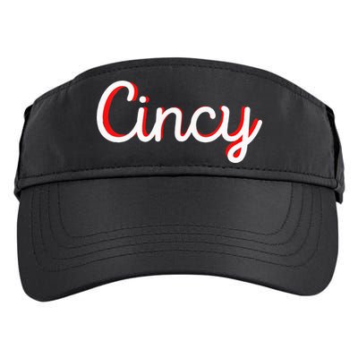 Womens Cincinnati Ohio Classic Red Script Cincy City Vacation Gift Adult Drive Performance Visor