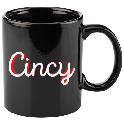Womens Cincinnati Ohio Classic Red Script Cincy City Vacation Gift 11oz C Handle Ceramic Mug