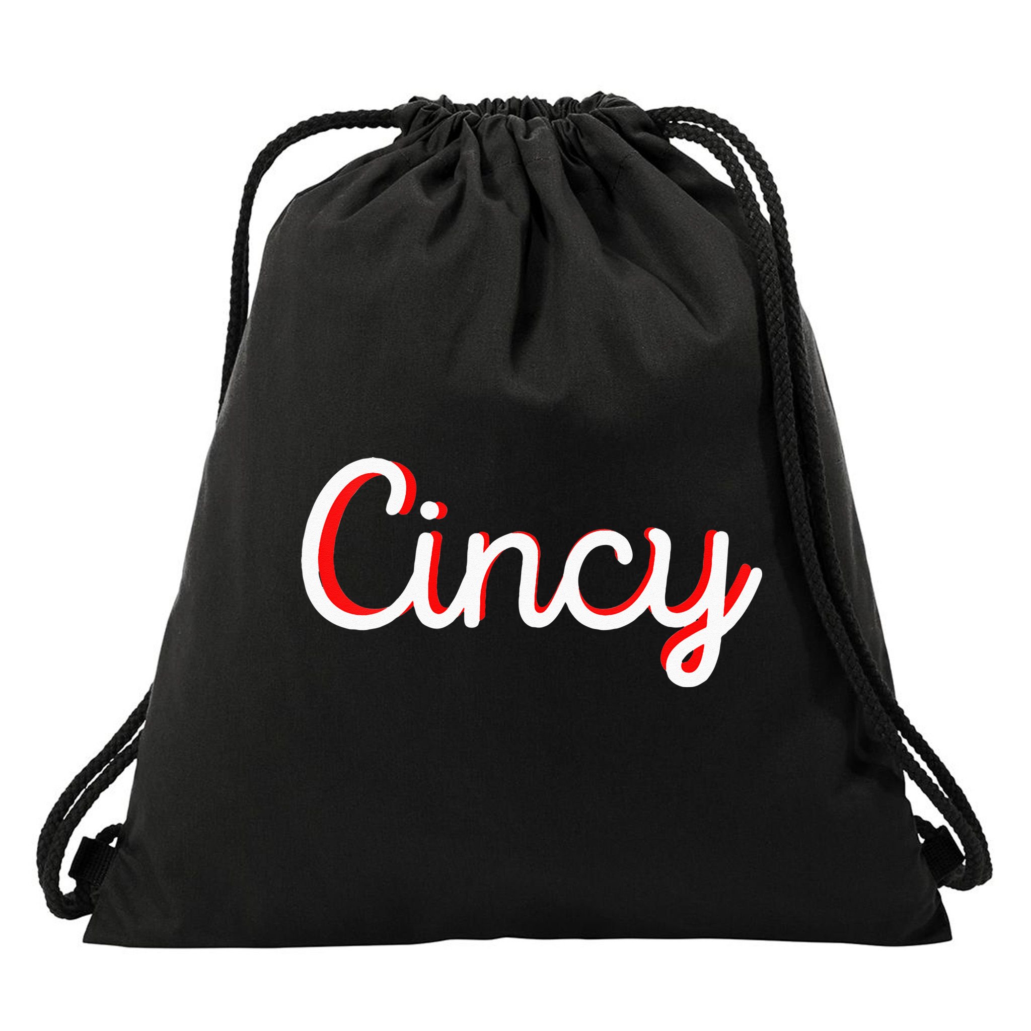 Womens Cincinnati Ohio Classic Red Script Cincy City Vacation Gift Drawstring Bag
