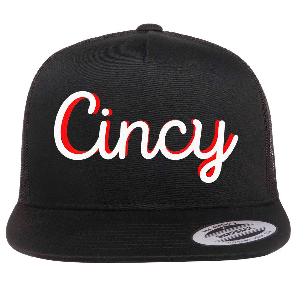 Womens Cincinnati Ohio Classic Red Script Cincy City Vacation Gift Flat Bill Trucker Hat