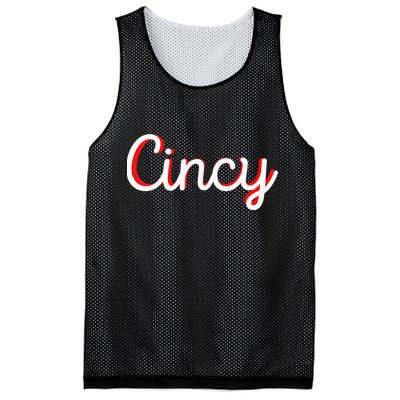 Womens Cincinnati Ohio Classic Red Script Cincy City Vacation Gift Mesh Reversible Basketball Jersey Tank