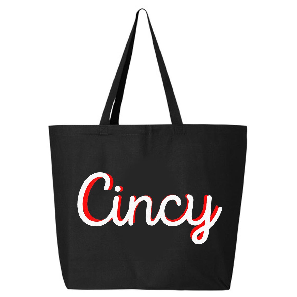 Womens Cincinnati Ohio Classic Red Script Cincy City Vacation Gift 25L Jumbo Tote