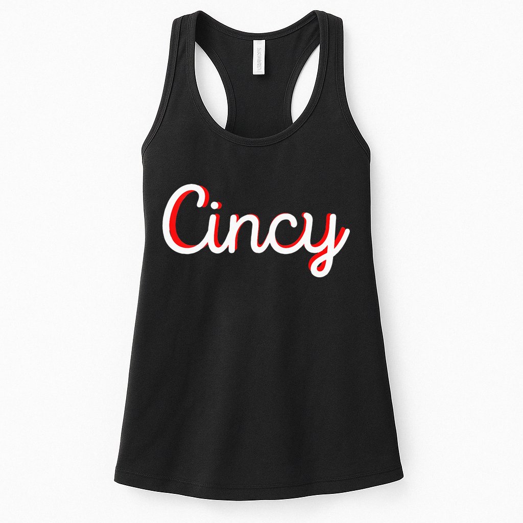 Womens Cincinnati Ohio Classic Red Script Cincy City Vacation Gift Womens Tank Top
