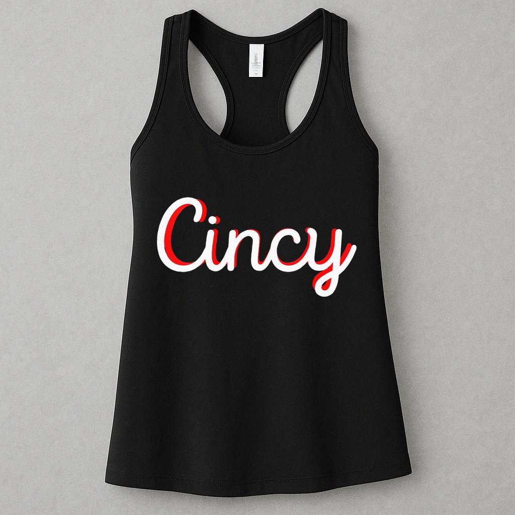 Womens Cincinnati Ohio Classic Red Script Cincy City Vacation Gift Womens Tank Top