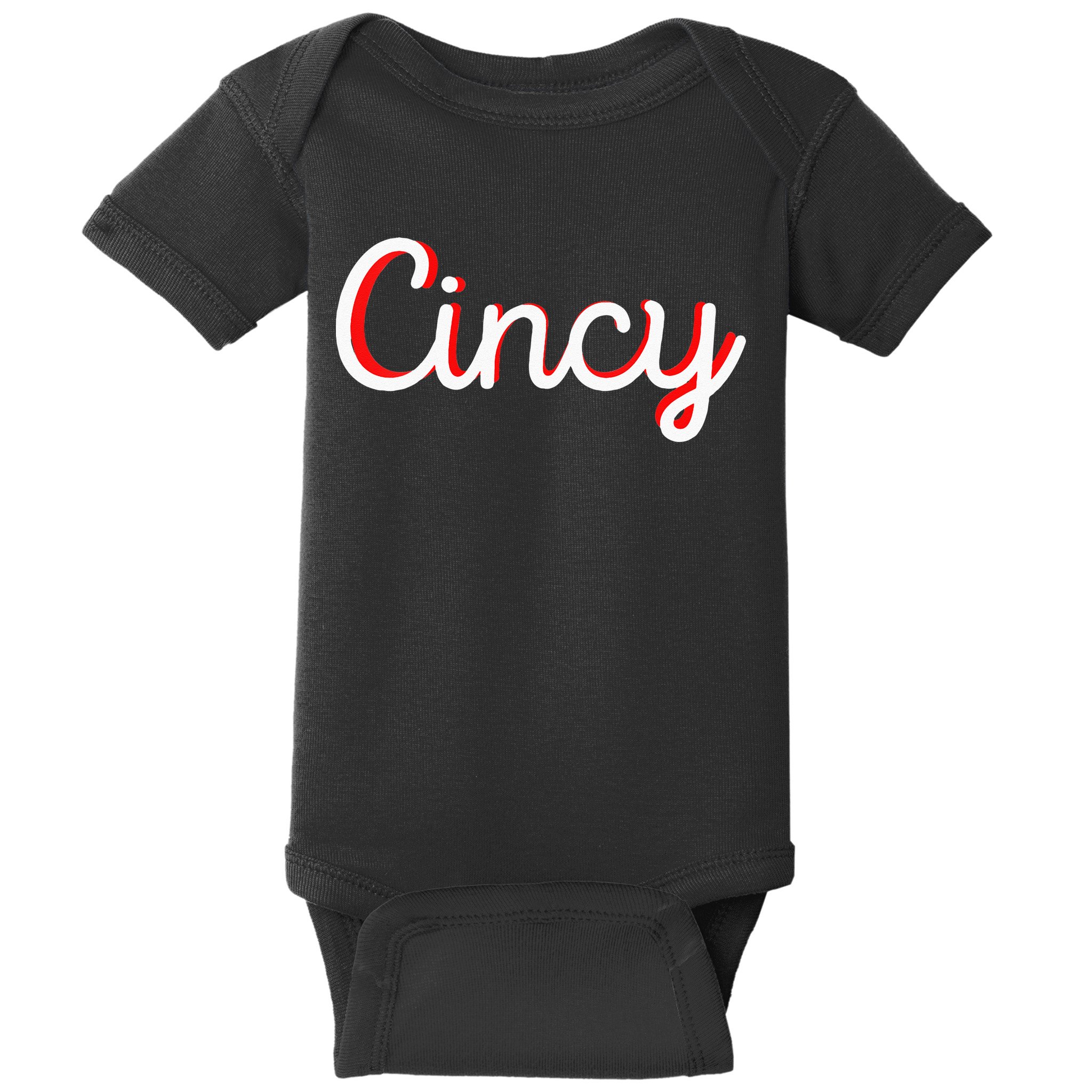 Womens Cincinnati Ohio Classic Red Script Cincy City Vacation Gift Baby Bodysuit