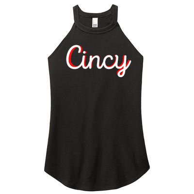 Womens Cincinnati Ohio Classic Red Script Cincy City Vacation Gift Women’s Perfect Tri Rocker Tank