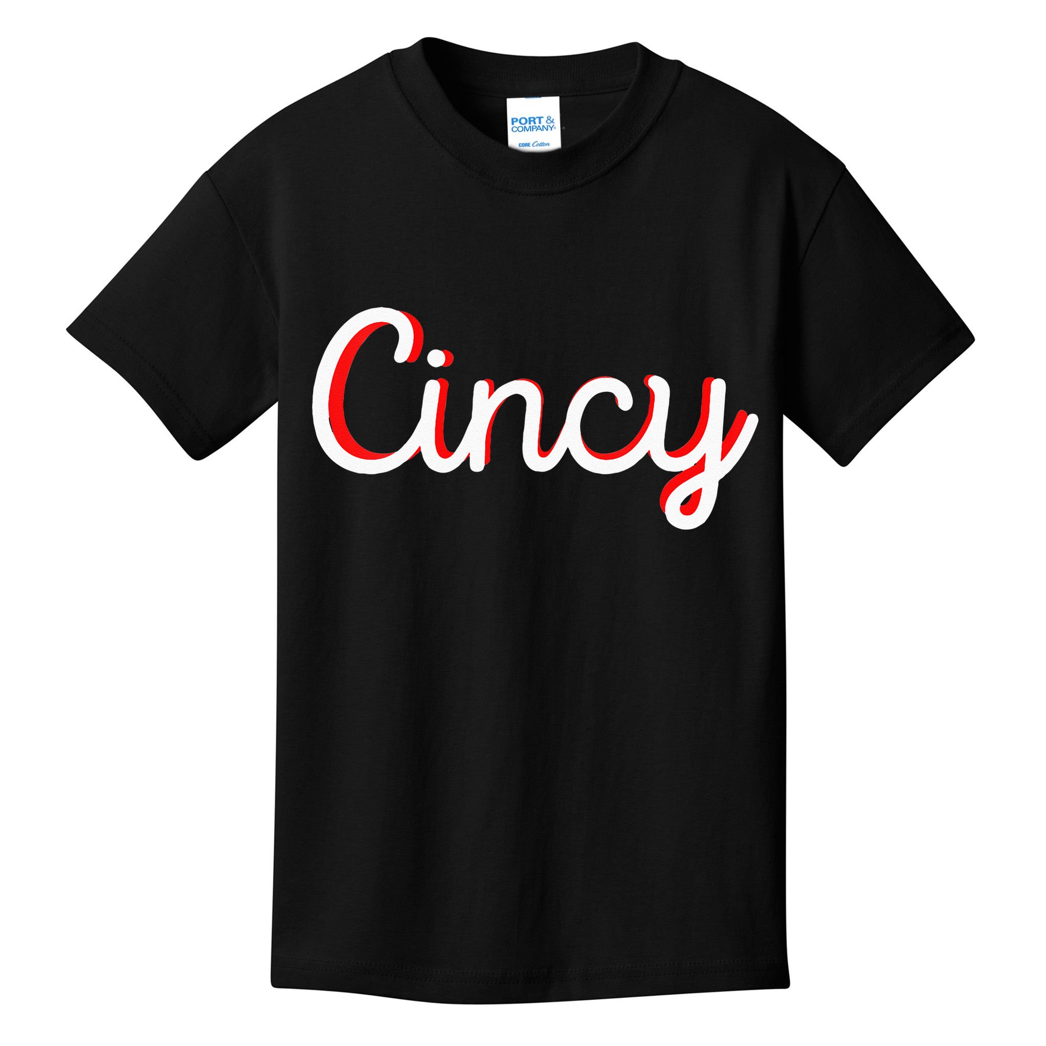 Womens Cincinnati Ohio Classic Red Script Cincy City Vacation Gift Kids T-Shirt