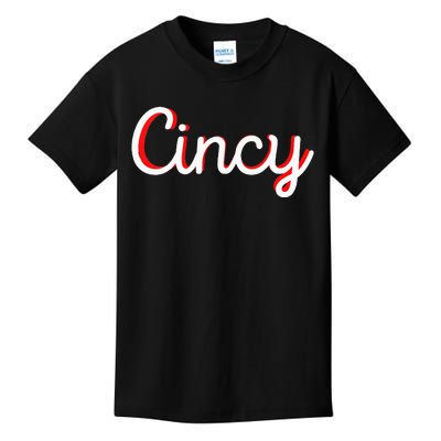 Womens Cincinnati Ohio Classic Red Script Cincy City Vacation Gift Kids T-Shirt