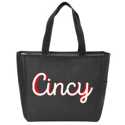 Womens Cincinnati Ohio Classic Red Script Cincy City Vacation Gift Zip Tote Bag