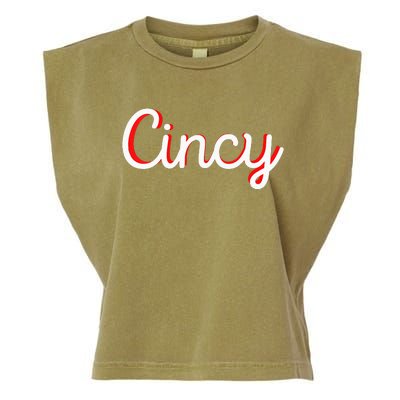 Womens Cincinnati Ohio Classic Red Script Cincy City Vacation Gift Garment-Dyed Women's Muscle Tee